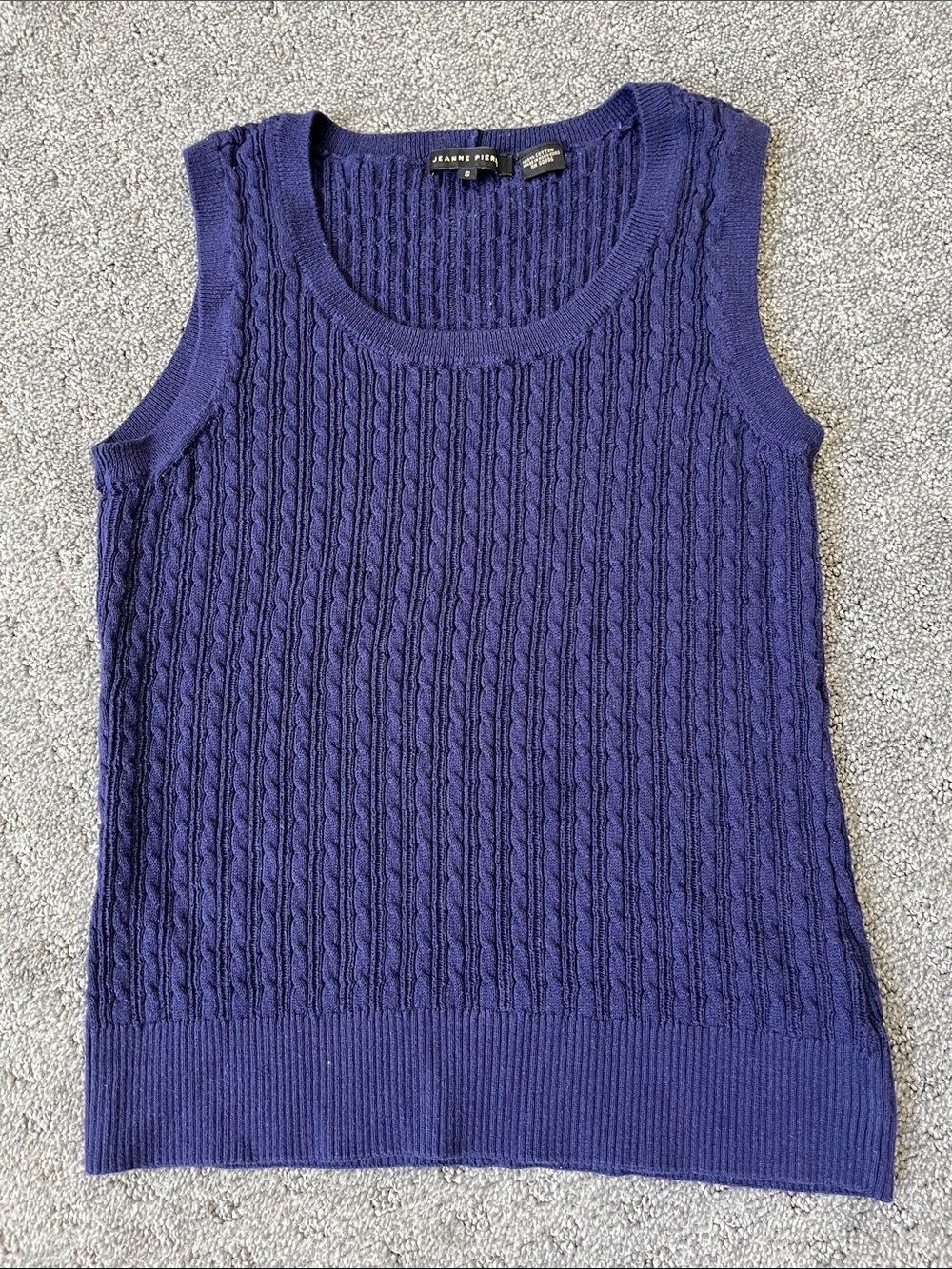 JEANNE PIERRE Cable Knit Sleeveless Sweater - Purple